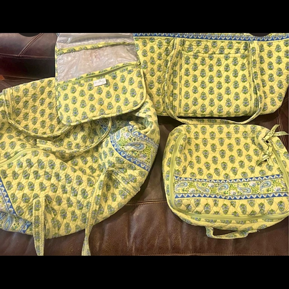 Vera Bradley travel set. Includes duffel, weekender and cosmetic bags.